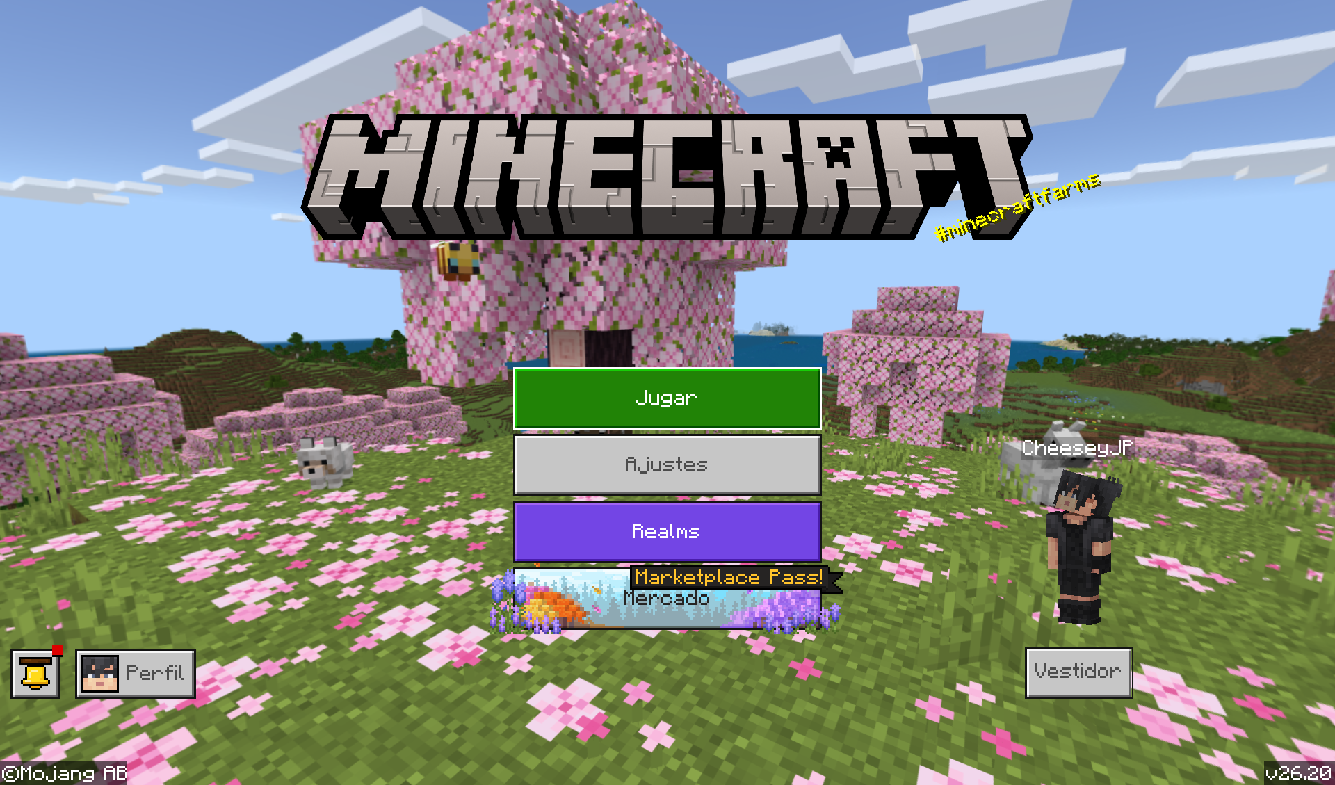Menú Jugar y Servidores en Minecraft Bedrock