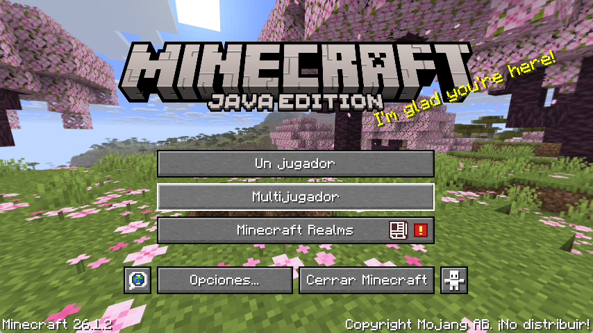 Botón Multijugador en Minecraft Java